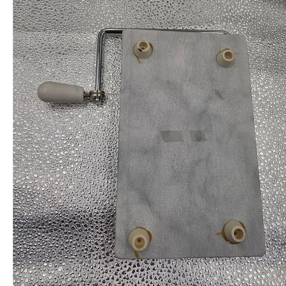 Grey Marble Cheese Slicer Board Stainless Steel Wire Cutter‎ Charcuterie O2
